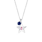 The Star Necklace with 4 Prong Solitaire Pendant WG (4mm) (Oct, Sep) - Eclat by Oui