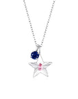 The Star Necklace with 4 Prong Solitaire Pendant WG (4mm) (Oct, Sep) - Eclat by Oui