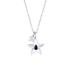The Star Necklace with 4 Prong Solitaire Pendant WG (4mm) (Sep, Apr) - Eclat by Oui