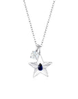 The Star Necklace with 4 Prong Solitaire Pendant WG (4mm) (Sep, Apr) - Eclat by Oui