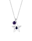 The Star Necklace with 4 Prong Solitaire Pendant WG (4mm) (Sep, Feb) - Eclat by Oui