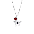 The Star Necklace with 4 Prong Solitaire Pendant WG (4mm) (Sep, Jan) - Eclat by Oui