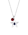 The Star Necklace with 4 Prong Solitaire Pendant WG (4mm) (Sep, Jan) - Eclat by Oui