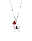 The Star Necklace with 4 Prong Solitaire Pendant WG (4mm) (Sep, Jul) - Eclat by Oui