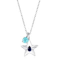 The Star Necklace with 4 Prong Solitaire Pendant WG (4mm) (Sep, Mar) - Eclat by Oui