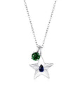 The Star Necklace with 4 Prong Solitaire Pendant WG (4mm) (Sep, May) - Eclat by Oui