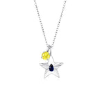 The Star Necklace with 4 Prong Solitaire Pendant WG (4mm) (Sep, Nov) - Eclat by Oui