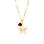 The Star Necklace with 4 Prong Solitaire Pendant YG (4mm) (Apr, Jan) - Eclat by Oui