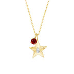 The Star Necklace with 4 Prong Solitaire Pendant YG (4mm) (Apr, Jul) - Eclat by Oui