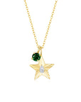 The Star Necklace with 4 Prong Solitaire Pendant YG (4mm) (Apr, May) - Eclat by Oui