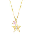 The Star Necklace with 4 Prong Solitaire Pendant YG (4mm) (Apr, Oct) - Eclat by Oui