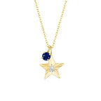 The Star Necklace with 4 Prong Solitaire Pendant YG (4mm) (Apr, Sep) - Eclat by Oui