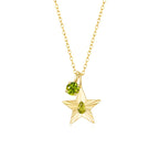 The Star Necklace with 4 Prong Solitaire Pendant YG (4mm) (Aug, Aug) - Eclat by Oui