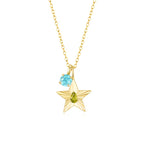 The Star Necklace with 4 Prong Solitaire Pendant YG (4mm) (Aug, Mar) - Eclat by Oui