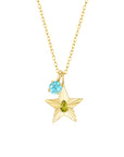 The Star Necklace with 4 Prong Solitaire Pendant YG (4mm) (Aug, Mar) - Eclat by Oui