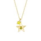 The Star Necklace with 4 Prong Solitaire Pendant YG (4mm) (Aug, Nov) - Eclat by Oui