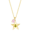 The Star Necklace with 4 Prong Solitaire Pendant YG (4mm) (Aug, Oct) - Eclat by Oui
