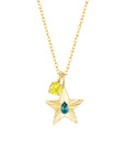 The Star Necklace with 4 Prong Solitaire Pendant YG (4mm) (Dec, Nov) - Eclat by Oui