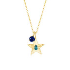 The Star Necklace with 4 Prong Solitaire Pendant YG (4mm) (Dec, Sep) - Eclat by Oui