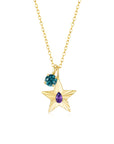 The Star Necklace with 4 Prong Solitaire Pendant YG (4mm) (Feb, Dec) - Eclat by Oui