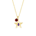 The Star Necklace with 4 Prong Solitaire Pendant YG (4mm) (Feb, Jan) - Eclat by Oui
