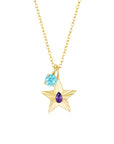 The Star Necklace with 4 Prong Solitaire Pendant YG (4mm) (Feb, Mar) - Eclat by Oui