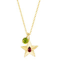 The Star Necklace with 4 Prong Solitaire Pendant YG (4mm) (Jan, Aug) - Eclat by Oui