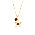 The Star Necklace with 4 Prong Solitaire Pendant YG (4mm) (Jan, Jul) - Eclat by Oui