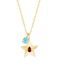 The Star Necklace with 4 Prong Solitaire Pendant YG (4mm) (Jan, Mar) - Eclat by Oui