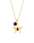 The Star Necklace with 4 Prong Solitaire Pendant YG (4mm) (Jul, Feb) - Eclat by Oui