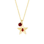 The Star Necklace with 4 Prong Solitaire Pendant YG (4mm) (Jul, Jan) - Eclat by Oui