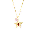 The Star Necklace with 4 Prong Solitaire Pendant YG (4mm) (Jul, Oct) - Eclat by Oui