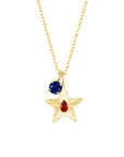 The Star Necklace with 4 Prong Solitaire Pendant YG (4mm) (Jul, Sep) - Eclat by Oui