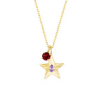 The Star Necklace with 4 Prong Solitaire Pendant YG (4mm) (Jun, Jan) - Eclat by Oui