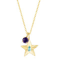 The Star Necklace with 4 Prong Solitaire Pendant YG (4mm) (Mar, Feb) - Eclat by Oui