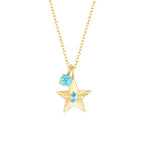 The Star Necklace with 4 Prong Solitaire Pendant YG (4mm) (Mar, Mar) - Eclat by Oui