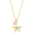 The Star Necklace with 4 Prong Solitaire Pendant YG (4mm) (Mar, Oct) - Eclat by Oui