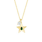 The Star Necklace with 4 Prong Solitaire Pendant YG (4mm) (May, Apr) - Eclat by Oui