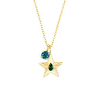 The Star Necklace with 4 Prong Solitaire Pendant YG (4mm) (May, Dec) - Eclat by Oui