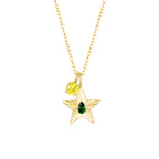 The Star Necklace with 4 Prong Solitaire Pendant YG (4mm) (May, Nov) - Eclat by Oui