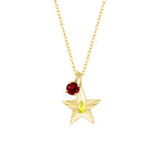 The Star Necklace with 4 Prong Solitaire Pendant YG (4mm) (Nov, Jan) - Eclat by Oui