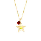 The Star Necklace with 4 Prong Solitaire Pendant YG (4mm) (Nov, Jul) - Eclat by Oui