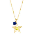 The Star Necklace with 4 Prong Solitaire Pendant YG (4mm) (Nov, Sep) - Eclat by Oui