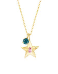 The Star Necklace with 4 Prong Solitaire Pendant YG (4mm) (Oct, Dec) - Eclat by Oui