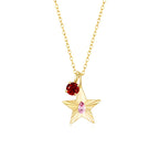 The Star Necklace with 4 Prong Solitaire Pendant YG (4mm) (Oct, Jul) - Eclat by Oui