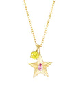 The Star Necklace with 4 Prong Solitaire Pendant YG (4mm) (Oct, Nov) - Eclat by Oui