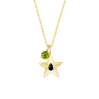 The Star Necklace with 4 Prong Solitaire Pendant YG (4mm) (Sep, Aug) - Eclat by Oui