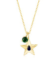 The Star Necklace with 4 Prong Solitaire Pendant YG (4mm) (Sep, May) - Eclat by Oui