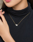 Toi et Moi Necklace (Emerald + Heart) (Model) - Eclat by Oui