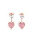 My Heart Rhodonite Ear Studs (Rose Gold) (Front) - Eclat by Oui